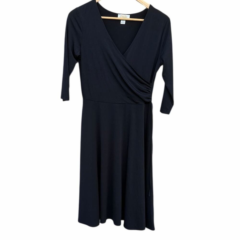 Talbots Classic Black Long Sleeve Dress size 4 petite